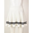 thumbnail image 3 of Kaerm Women Skirts Elastic High Waist Chic Striped Flared Skirt Women Cute Sweet Girls Dance Skirt White XL, 3 of 7