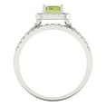 thumbnail image 4 of Clara Pucci 14K White Gold Emerald Cut 1Ct Natural Peridot Engagement Ring + Matching Band - Luxury Box Included, 4 of 7
