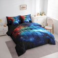 thumbnail image 2 of Manfei Glowing Stars 7 Pieces Full Size Bedding Sets,Celestial Colorful Nebula Full Size Bed in a Bag,Black Reversible, 2 of 7