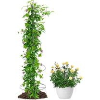 IHOMEPARK 45" Tall Garden Trellis for Climbing Plants, Metal Plant Trellis for Potted Plants Vegetables Flowers