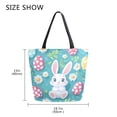 thumbnail image 5 of FORMRS Womens Canvas Tote Bag with Zipper Inner Pocket Shoulder Handbag, Cartoon Easter Bunny, 5 of 7