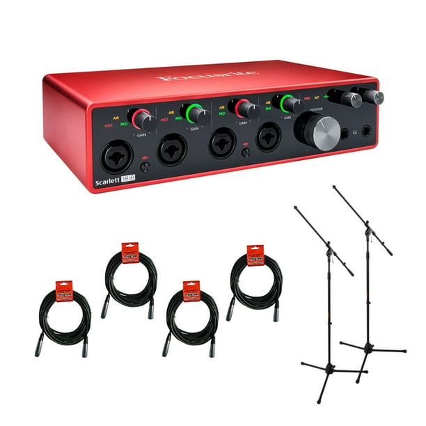 Focusrite Scarlett 18i8 USB Audio Interface (3rd Gen) with 2x Tripod