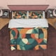 thumbnail image 1 of Geométrica funda nórdica de algodón, juego de cama retro, abstracto color botánico edredón, 1 of 6