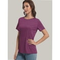 thumbnail image 2 of Womens Short Sleeve Basic Shirts Crewneck Tees Loose Fit Fashion Tops Casual Summer Clothes, 2 of 6
