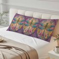 thumbnail image 4 of Purple Dragonfly Body Pillow Covers 20"x54", Colorful Flowers Watercolor Chic Floral Plant Soft Brushed Microfiber Breathable Throw Pillow Covers, Pillowcase with Zipper for Couch Sofa Bedroom, 4 of 9