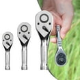 thumbnail image 2 of 72 Teeth Mini Ratchet Wrench 1/4 3/8 1/2 Big Medium Small Fly Short Handle Tool, 2 of 7