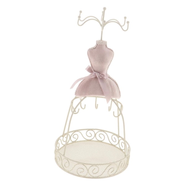Expositor de joyas, soporte para colgar, estante, modelo femenino, decoración, rosa 2