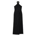 thumbnail image 5 of Gyujnb Maternity Photoshoot Dress Halter Neck Cutout High Slit Bodycon Maxi Pregnancy Party Gown,L, 5 of 5