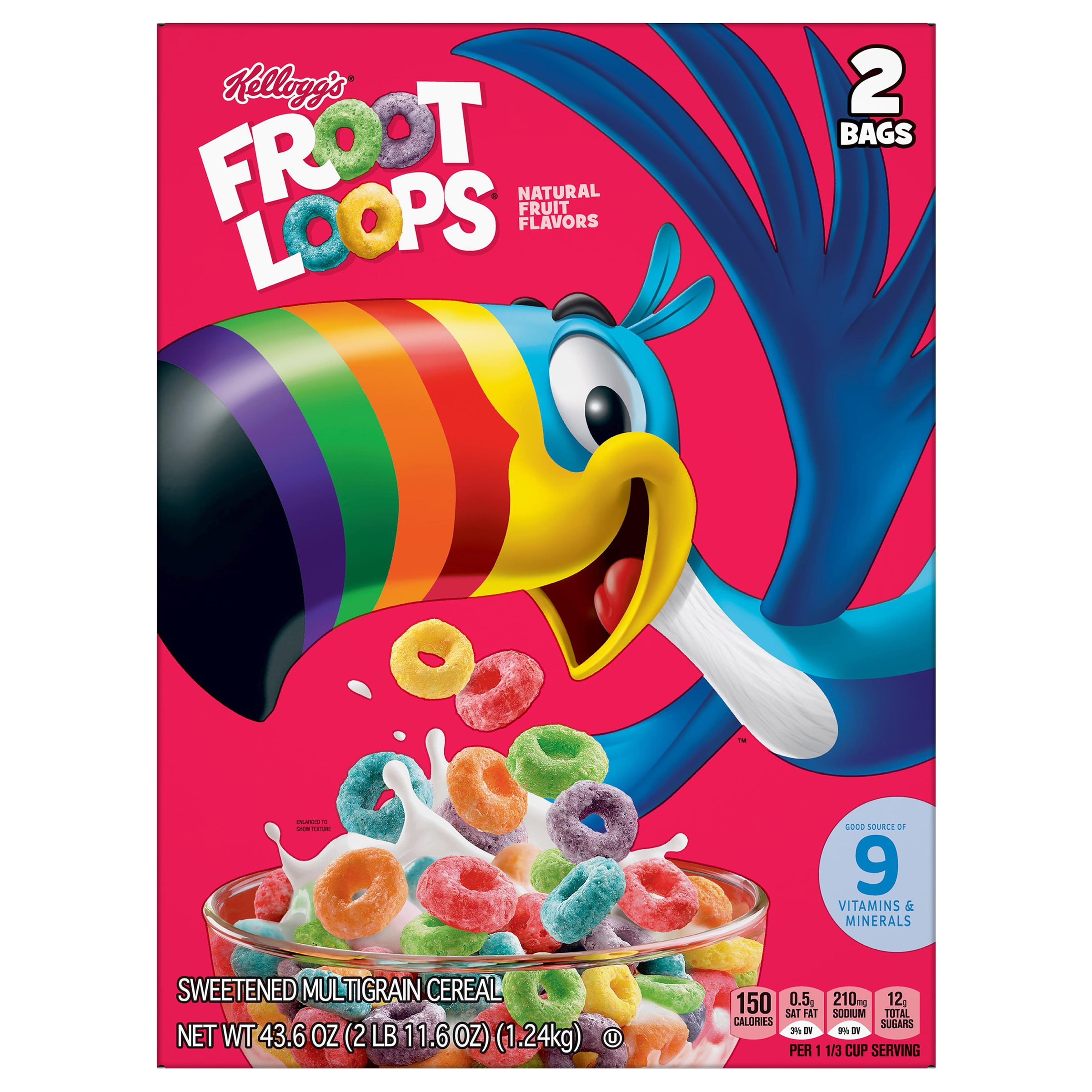 Kellogg's Froot Loops Cereal, 43.6-Oz Box