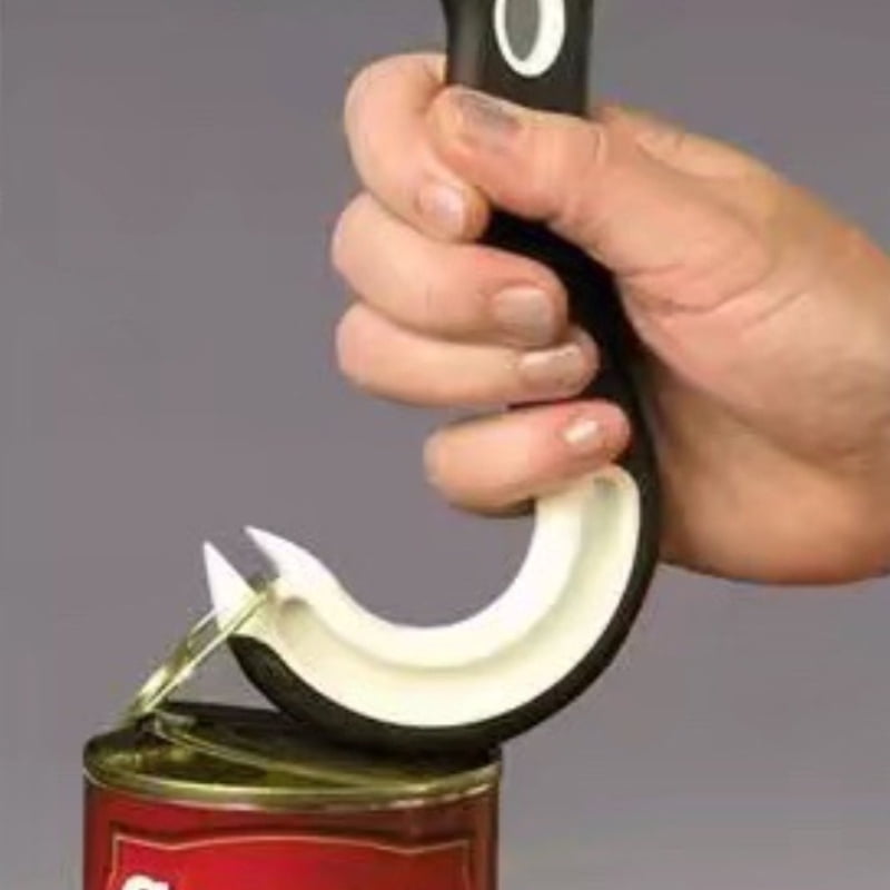 Portable J-Shaped Easy Grip Tin Openers Kitchen Non-Slip Jar Opener Lid Opening Tools Ring Pull Can Opener Multifunctional