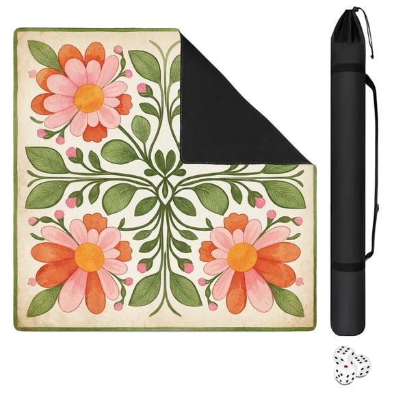 Mahjong Mat for Table, American Mahjong Mat with Printed Rules, 31.5" x 31.5", Anti-Slip, Noise-Reducing Table Cover for Mahjong, Poker, Board Games, Dominoes, and Card Games.