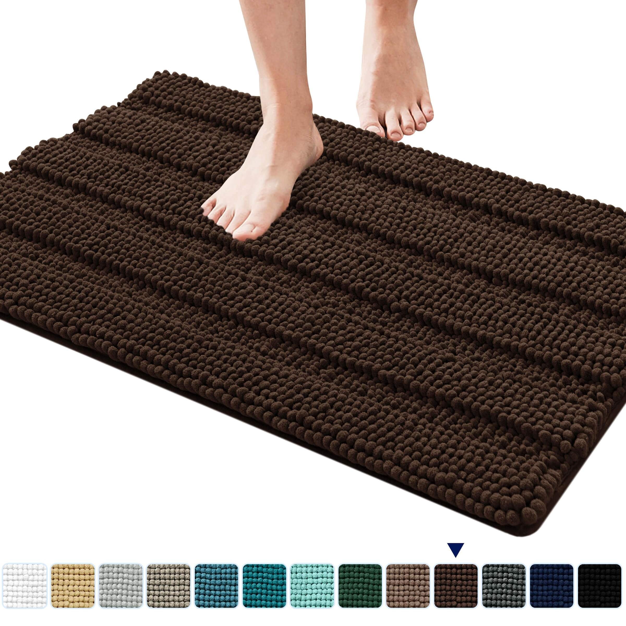 Subrtex Super Soft Absorbent Braided Bathroom Mats Chenille Bath Rugs
