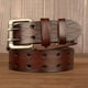 thumbnail image 4 of Bewildely Cinturón de cuero para hombre, hebilla doble, cintura ahuecada, informal, de lujo, de Metal, Retro, para Jeans, vaquero, negocios, hogar Suministros de marroquinería Color café 120cm Bewildely  HA083923-06, 4 of 6