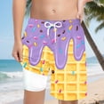 thumbnail image 2 of Baby Boy Shorts Blue Ice Cream Shorts Boys Girls Summer Beach Cute Preppy with Pockets Elastic Waist Ice Cream Baseball Shorts 2-14 Y, 2 of 7