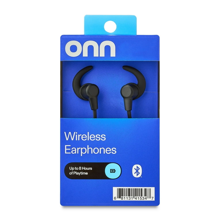 Onn+ Wireless Earphones Black, Bluetooth, Hours Playtime