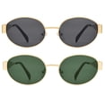 thumbnail image 3 of Lentes de Sol DIMENSIP Retro Ovalados con Montura Metálica Dorada Unisex, 3 of 5
