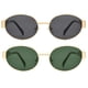 thumbnail image 3 of Lentes de Sol DIMENSIP Retro Ovalados con Montura Metálica Dorada Unisex, 3 of 5