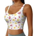 thumbnail image 2 of Goofa Watermelon And Lemon Printed Sports Bras for Women, High Impact Running Bra Workout Crop Tank Tops Longline Sports Bra Push up-X-Large, 2 of 9