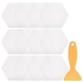 thumbnail image 1 of Uxcell 12 piezas de pegatinas antideslizantes para bañera, set de 3.15" pegatinas hexagonales transparentes, 1 of 6