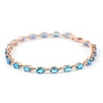 thumbnail image 2 of Galaxy Gold 14k Solid Rose Gold Tennis Bracelet with Blue Topaz, 2 of 3