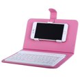 thumbnail image 1 of Portable PU Leather Wireless Keyboard Case for iPhone Protective Mobile Phone with Bluetooth Keyboard for iPhone 6 7 Smartphone Pink, 1 of 8