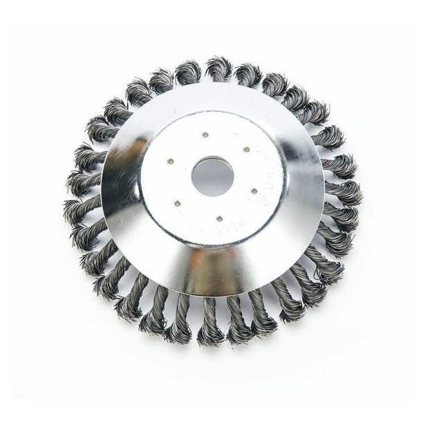 Alambre de acero con cabeza de maleza, disco de cepillo de rueda de cepillo giratorio de 6/8 pulgadas para herramientas de césped, jardín, agricultura, orificio interior de 25,4 mm (8 pulgadas) TUNC Sencillez