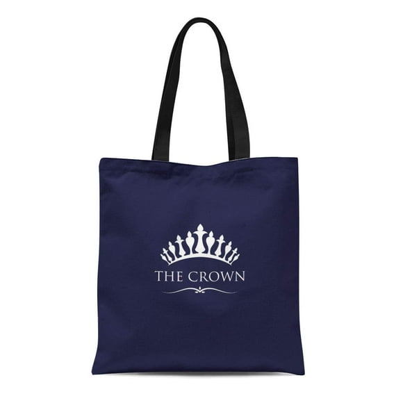 NUDECOR Canvas Tote Bag Queen Crown Princess Beauty Luxury Graphic Emblem Throne Jewelry Durable Reusable Shopping Shoulder Grocery Bag