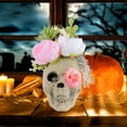 thumbnail image 4 of Arghm Charming Skull Decor Faux Flower Decorative Skull Faux Peony Succulent Design for Halloween Parties for Home Decor for Shelf Display, 4 of 5