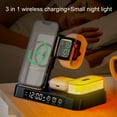 thumbnail image 2 of Wireless Charger 3 in 1 Magnetic Night Light Alarm Clock Foldable Multifunctional 15W Fast Charge Phone Watch Earphone Charging Dock Phone Accessories, 2 of 10