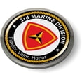 thumbnail image 2 of BestLicensePlateFrames - 3rd U.S. Marine Corps Division, USMC CAR Emblem 3D Domed Badge Sticker with Metal Chrome Bezel - Official U.S. Marine Corps Licensed Product, 2 of 7