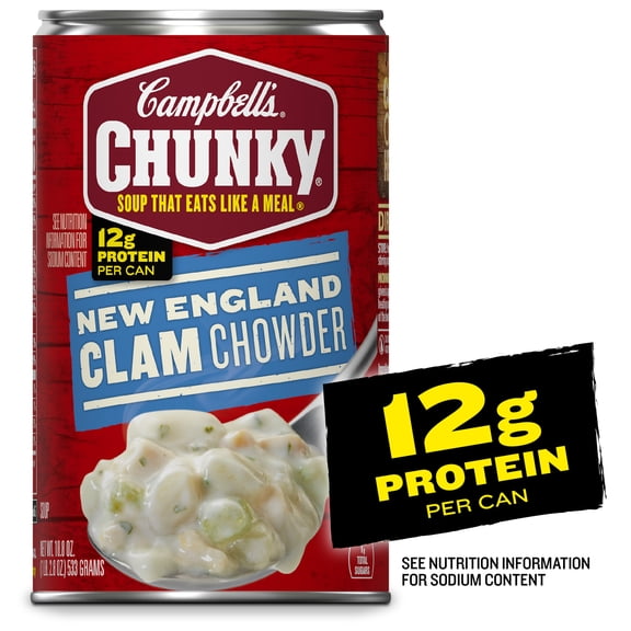 Campbell's Chunky Soup, Ready to Serve New England Clam Chowder, 18.8 oz Can