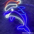 thumbnail image 4 of Glowneon Dolphin Christmas Neon Sign, Dolphin With Santa Hat LED Sign, Dolphin Lover Gift, 4 of 5