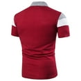 thumbnail image 2 of Yufatyle Men Polyester Short Sleeve Turndown collar Casual Comfort Colors Tshirt Men Red XXL, 2 of 4