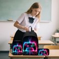 thumbnail image 4 of Ediodpoh Gaming Backpack Set Of 3 Printed Controller Sling Bag And Pencil Lightweight Casual Backpack For School Travel And Parties A, 4 of 7