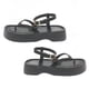 thumbnail image 3 of Sandalia de fondo grueso Forro suave Antideslizante Sandalias con estilo para mujer Sandalias para citas de verano Playa Negro 37, 3 of 8