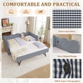 thumbnail image 5 of Twin Size Gingham Daybed with Trundle, Wave Shaped Sofa Bed with USB Port, No Box Spring Needed, 5 of 10