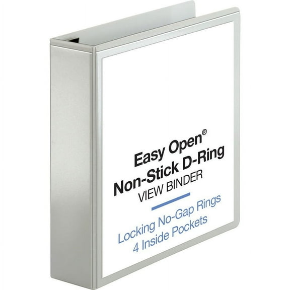 Business Source Locking D-Ring View Binder - 2" Binder Capacity - Letter - 8 1/2" x 11" Sheet Size - 500 Sheet Capacity - D-Ring Fastener(s) - 4 Insid | Bundle of 2 Each