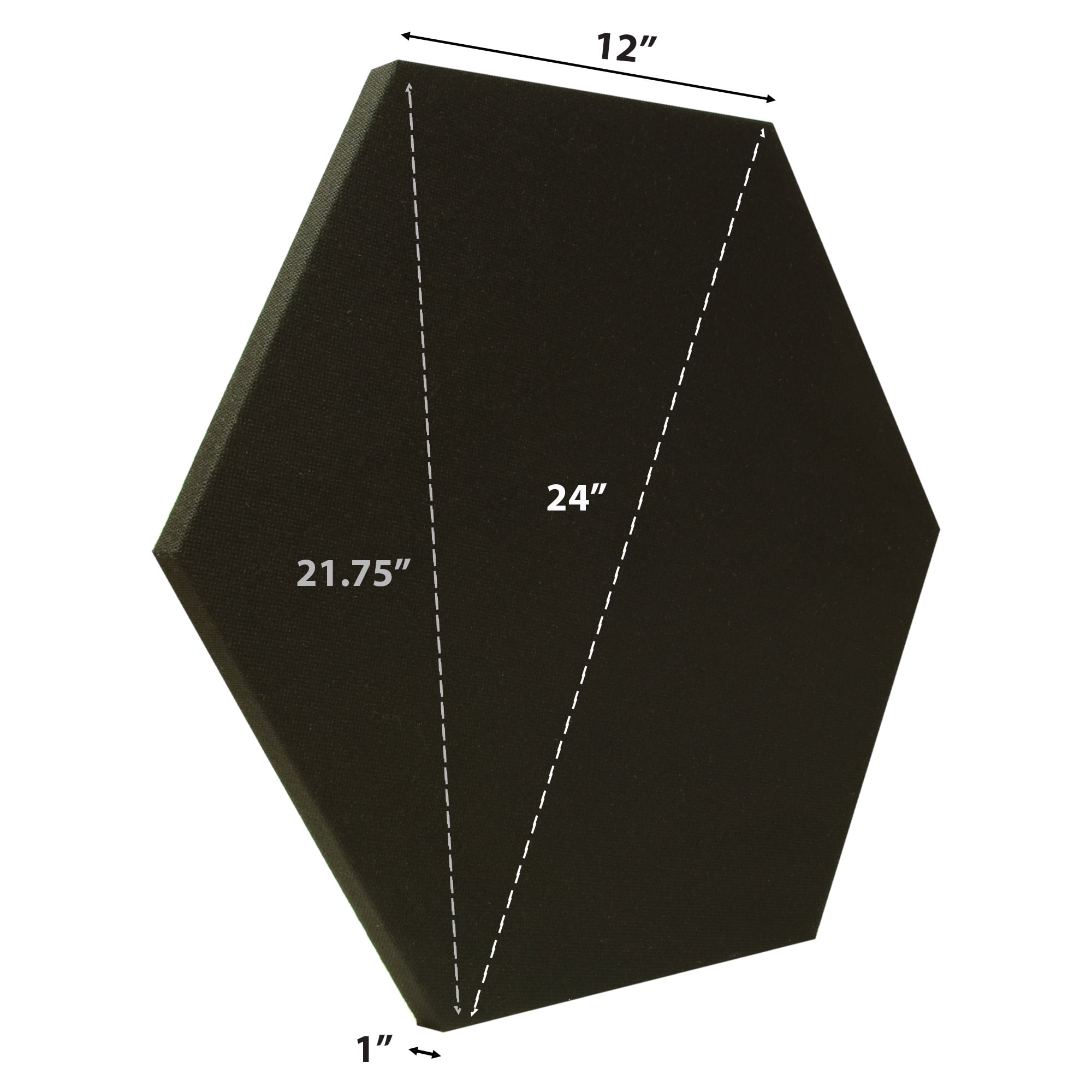 ATS Acoustics Hexagon Fire Rated Sound Absorbing Acoustic Panel 24" x 1" (Pitch)