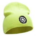 thumbnail image 4 of Scored Embroidered 8 Inch Knitted Short Beanie - Lime OSFM, 4 of 5