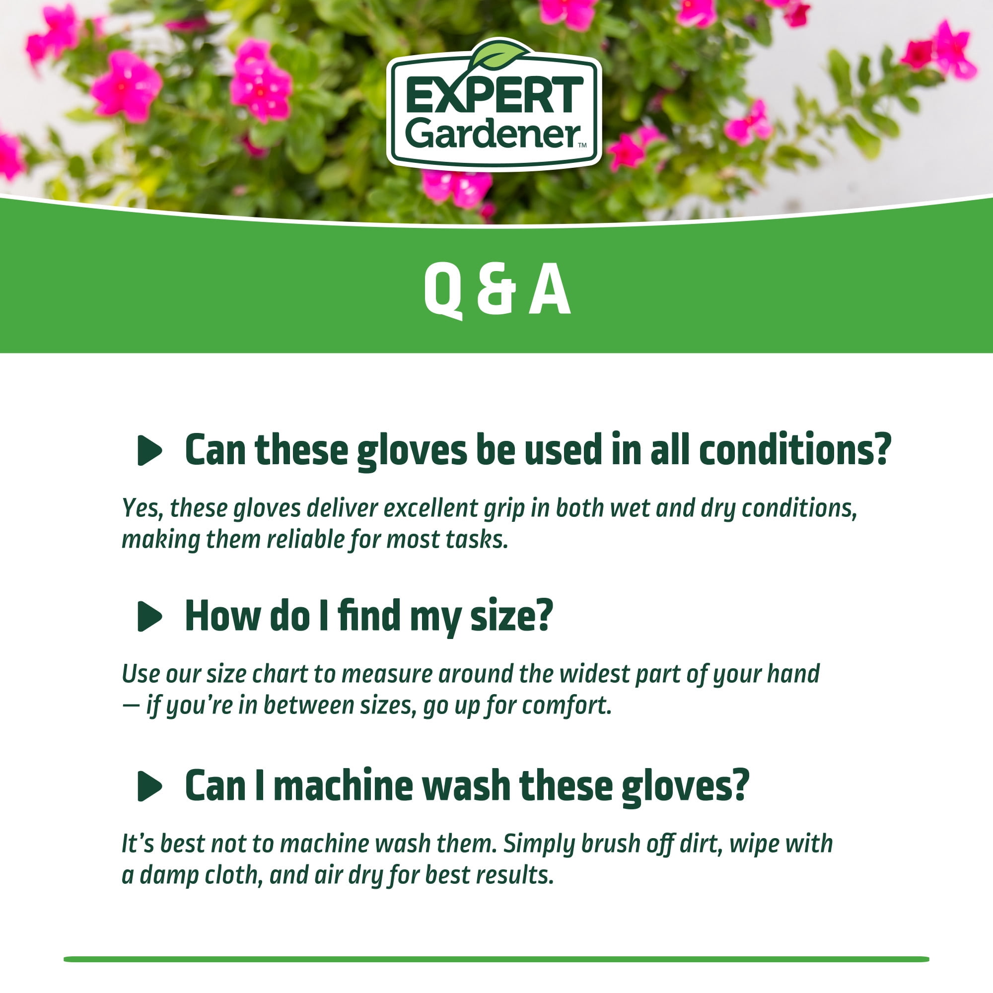 Expert Gardener Smooth Nitrile Gardening Gloves, Size M