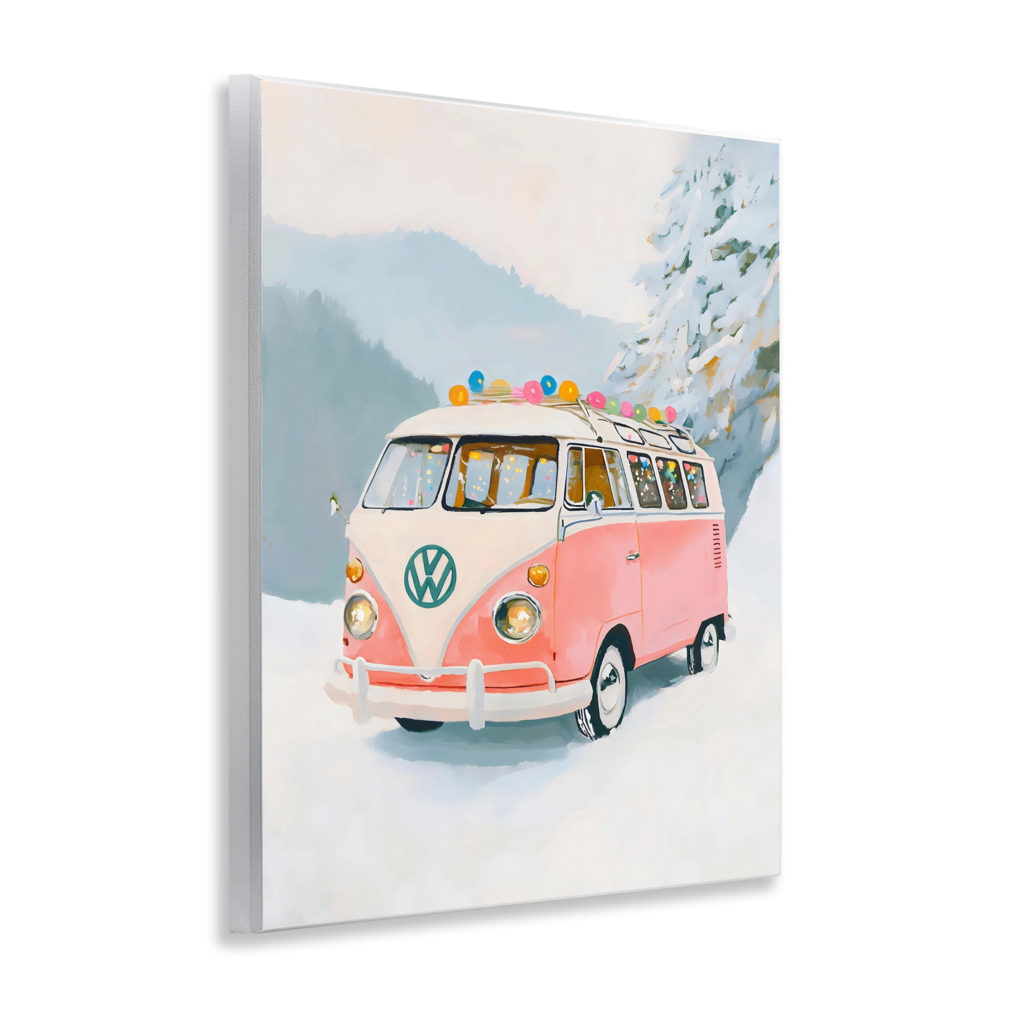 Stupell Industries Pink Christmas Van in Snow Wall Plaque Art, design by The Prints Vibe