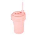 thumbnail image 4 of Taza de café plegable de silicona con aislamiento térmico y buen sellado, con pajita, 550 ml, color rosa, 4 of 14