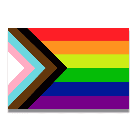 Magnet Me Up Gay Pride Progress Rainbow Flag Vinyl Magnet Decal, 4x6 Inches