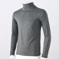 thumbnail image 3 of TSSOE Mens Thermal Underwear Tops Turtleneck Long Sleeve T-Shirt Slim Fit Pullover Sweaters Dark Gray S, 3 of 6