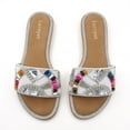 thumbnail image 2 of Women's Beaded Slid Sandal Crystal Rhinestone Embellished Multi-Color Gemstone, 2 of 5