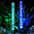 thumbnail image 1 of Juego de 2 luces solares acrílicas con burbujas, luces de tubo RGB que cambian de color, luces para césped de jardín para decoración navideña y camino de patio., 1 of 5