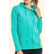 Sofra Women's Lightweight Cotton Long Sleeve Pullover Thin Hoodie Jacket