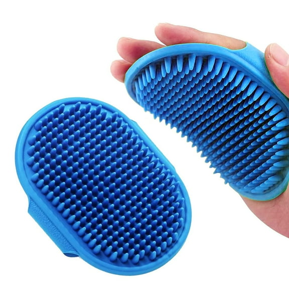 Pet Bath Brush Glove for Dogs - Rubber Grooming and Massaging Tool, Removes Loose Hair and Stimulates Skin, Leaves Fur Soft and Shiny, Easy to Use for Left or Right Hand