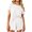 White, variant on MOSHU Womens Pajamas Sets Ribbed Knits Tops and Elasticated Waist Shorts with Pocket Ruffle Edge Lounge Sets