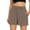 Coffee, variant on Blphud Skorts for Women Dressy Casual Women's Mesh Shorts Women's Shorts Casual Summer Drawstring Comfy Elastic High Waist Running Shorts with Pockets Women Short Pants Green L